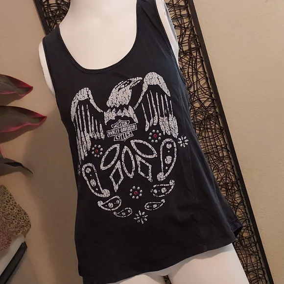 Harley Davidson fringe top - Picture 1 of 8